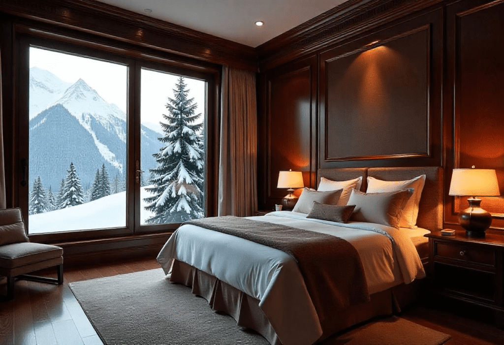 Luxury Bedroom with Wooden Finishes